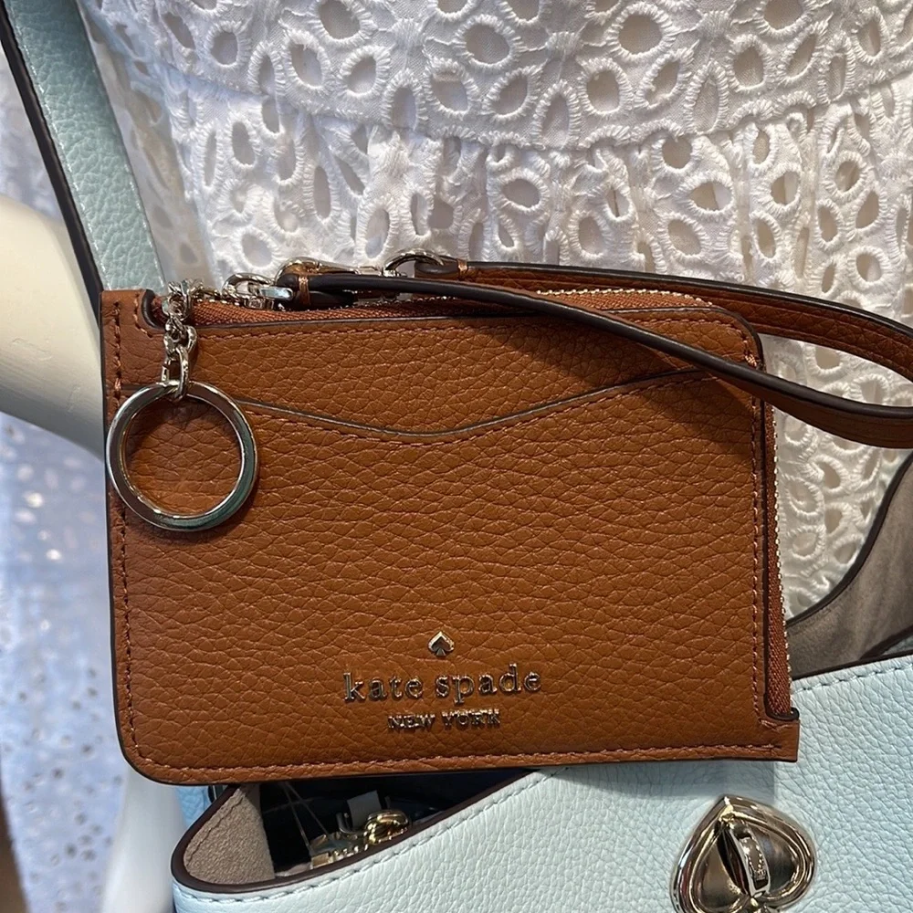 Kate Spade Leila Small Card Holder Wristlet WARM GINGERBREAD